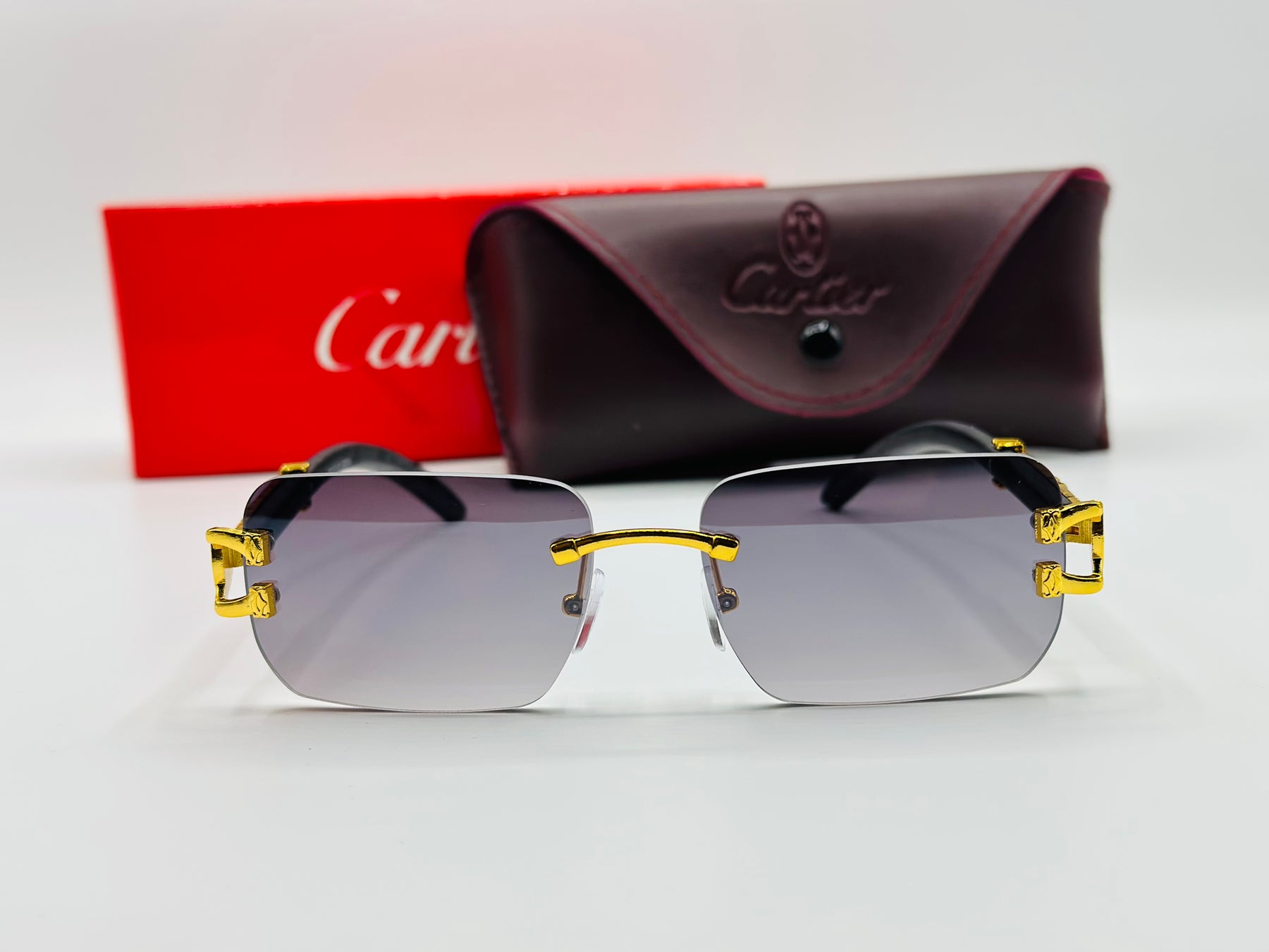 Top Trendy Retro rimless luxury sunglasses 🕶️ article 012