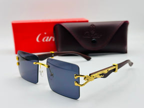 Top Trendy Cheetah 🐆 Rectangle Cartier rimless luxury sunglasses 🕶️