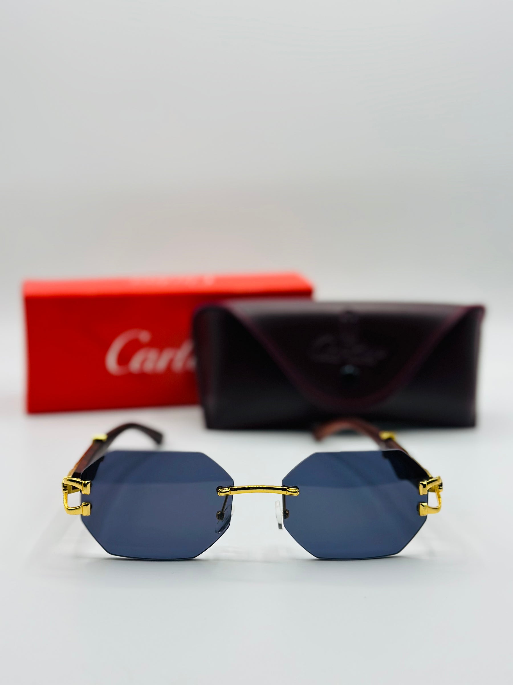 Top Trendy Cheetah 🐆 Cartier Rimless Luxury Sunglasses 🕶️