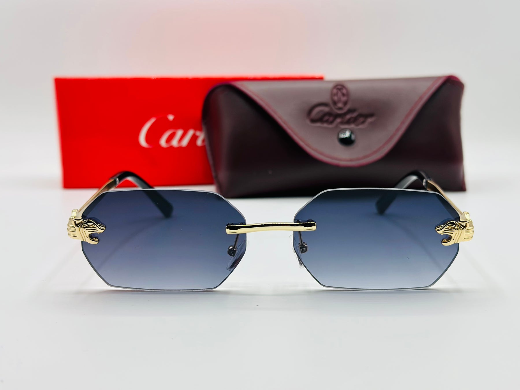 Tiger 🐅 motive rimless luxury sunglasses 🕶️ article 008