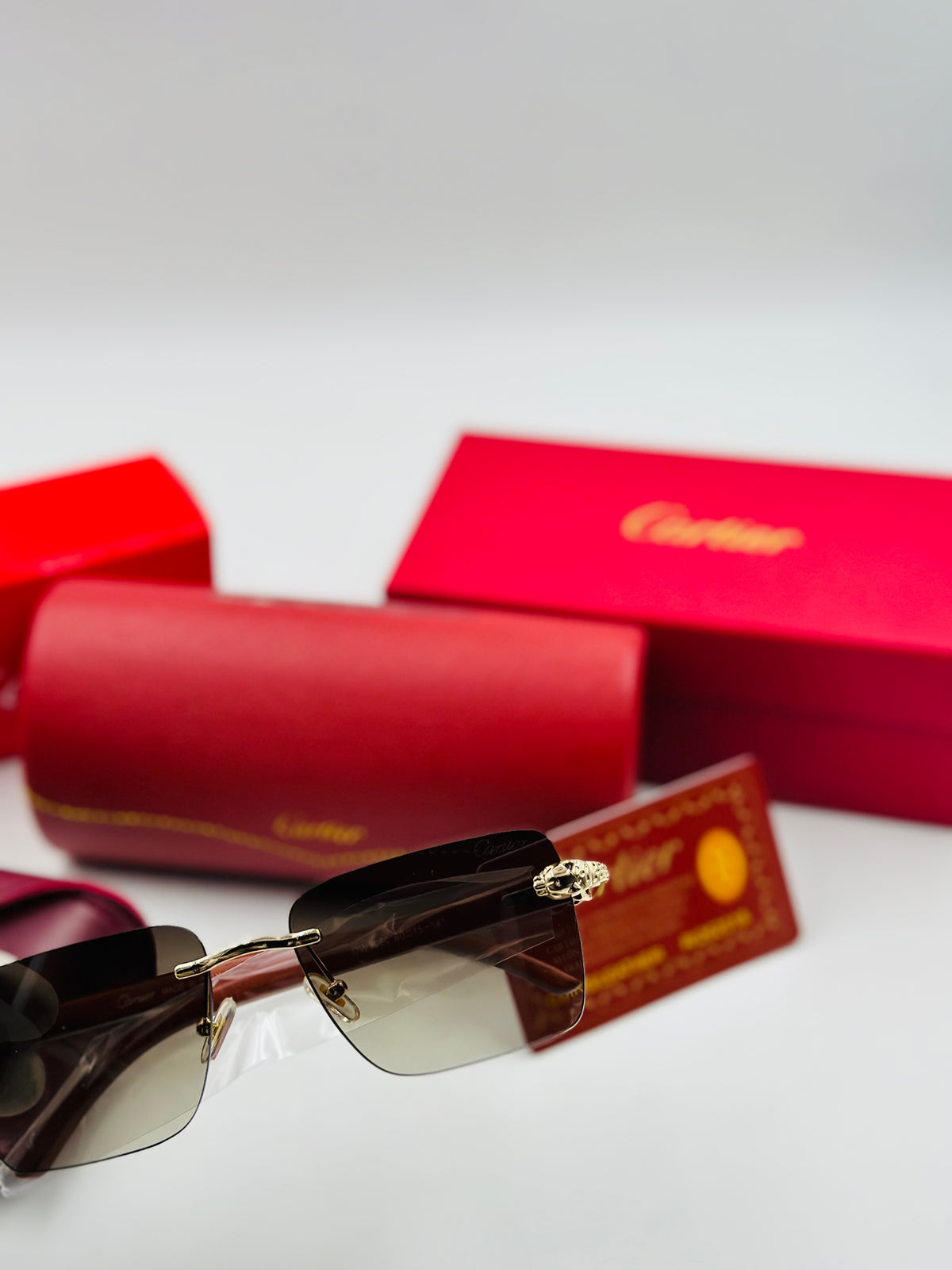 Cartier rimless luxury sunglasses