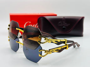 Top Trendy Cheetah 🐆 Cartier Rimless Luxury Sunglasses 🕶️