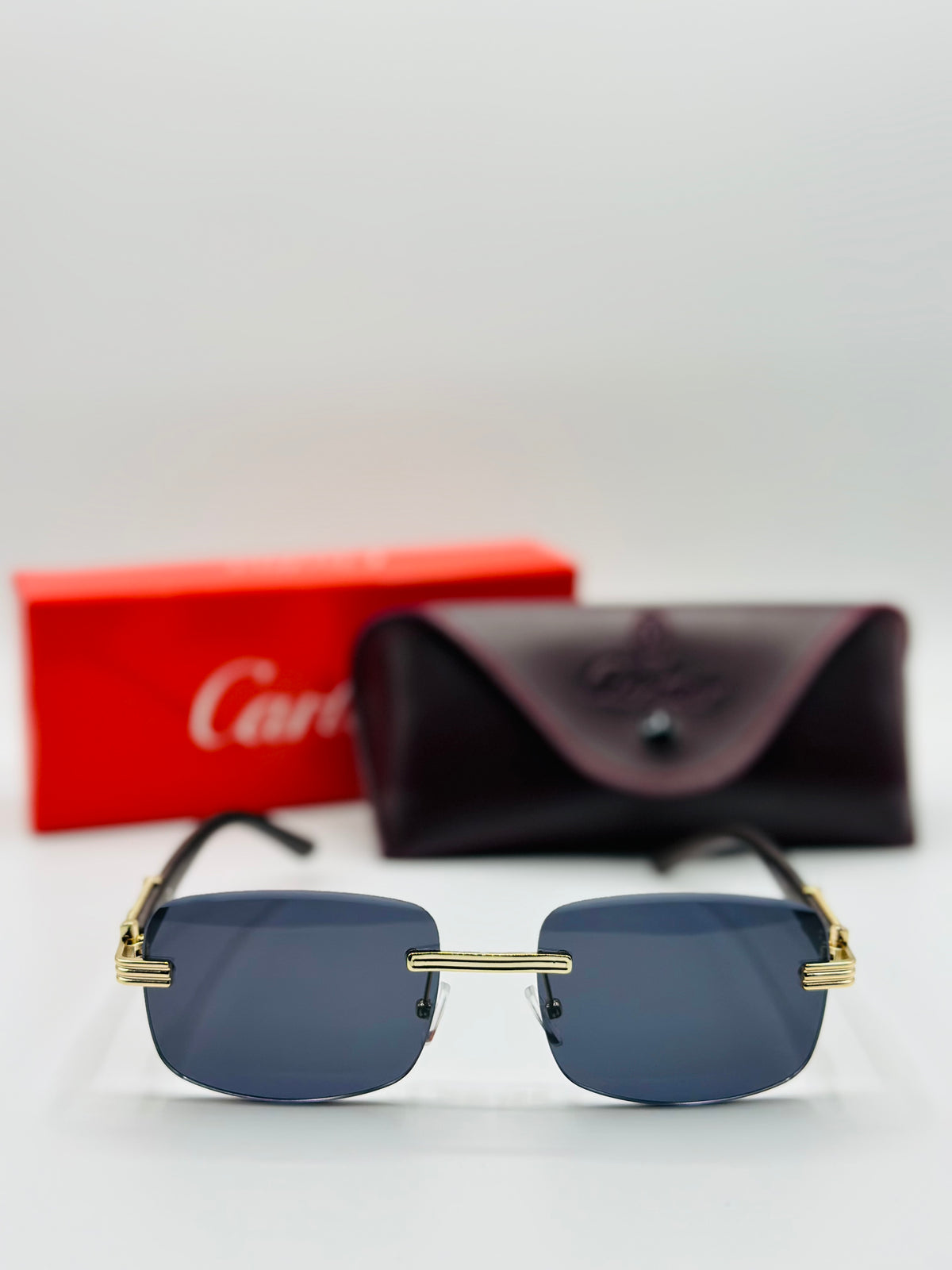 Tiger Black Cartier rimless luxury sunglasses 🕶️